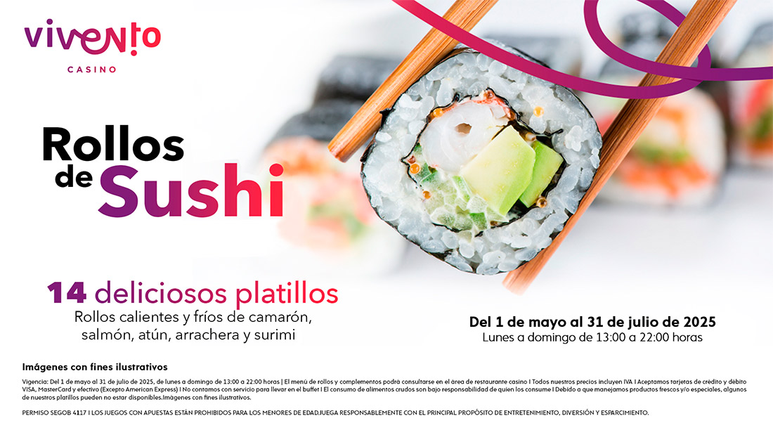 Rollos de Sushi en Vivento Zapopan